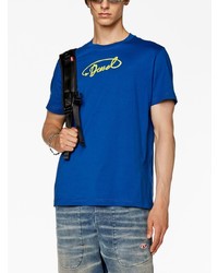 T-shirt à col rond bleu Diesel