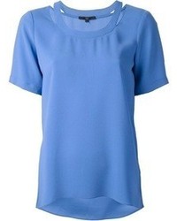 T-shirt à col rond bleu Tibi