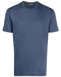 T-shirt à col rond bleu Tom Ford