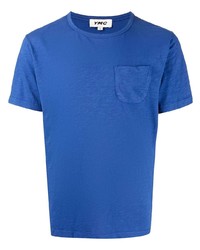 T-shirt à col rond bleu YMC