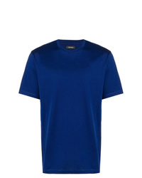T-shirt à col rond bleu Z Zegna