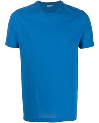 T-shirt à col rond bleu Zanone