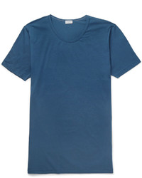 T-shirt à col rond bleu Zimmerli