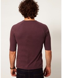 T-shirt à col rond bordeaux Asos