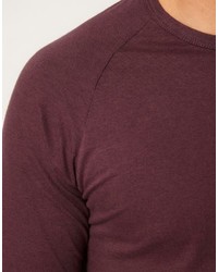 T-shirt à col rond bordeaux Asos