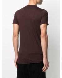 T-shirt à col rond bordeaux Rick Owens