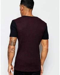 T-shirt à col rond bordeaux Asos