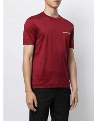 T-shirt à col rond bordeaux Emporio Armani