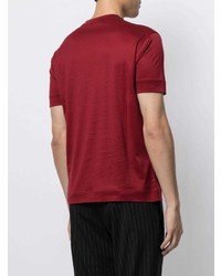 T-shirt à col rond bordeaux Emporio Armani