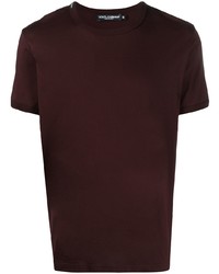 T-shirt à col rond bordeaux Dolce & Gabbana