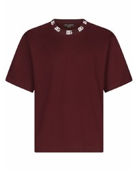 T-shirt à col rond bordeaux Dolce & Gabbana