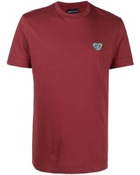 T-shirt à col rond bordeaux Emporio Armani