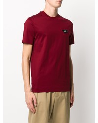 T-shirt à col rond bordeaux Emporio Armani