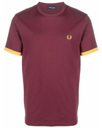 T-shirt à col rond bordeaux Fred Perry