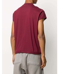 T-shirt à col rond bordeaux Rick Owens DRKSHDW