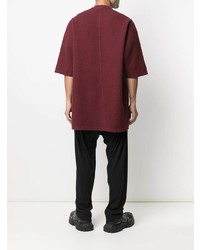 T-shirt à col rond bordeaux Rick Owens DRKSHDW