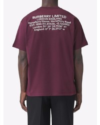 T-shirt à col rond bordeaux Burberry