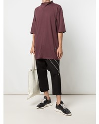 T-shirt à col rond bordeaux Rick Owens DRKSHDW