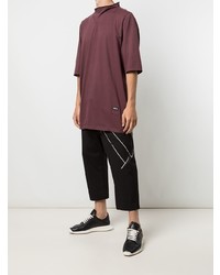 T-shirt à col rond bordeaux Rick Owens DRKSHDW