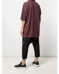 T-shirt à col rond bordeaux Rick Owens DRKSHDW