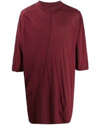 T-shirt à col rond bordeaux Rick Owens DRKSHDW