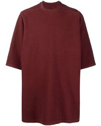 T-shirt à col rond bordeaux Rick Owens DRKSHDW