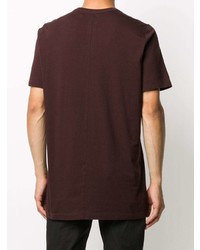 T-shirt à col rond bordeaux Rick Owens