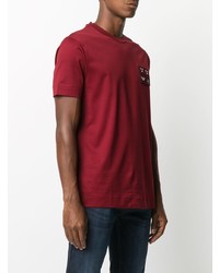 T-shirt à col rond bordeaux Emporio Armani