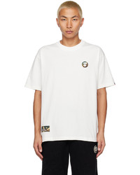 T-shirt à col rond brodé beige AAPE BY A BATHING APE