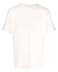 T-shirt à col rond brodé beige adidas