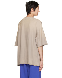 T-shirt à col rond brodé beige Acne Studios