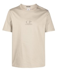 T-shirt à col rond brodé beige C.P. Company