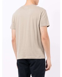 T-shirt à col rond brodé beige Kent & Curwen