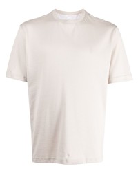 T-shirt à col rond brodé beige Eleventy