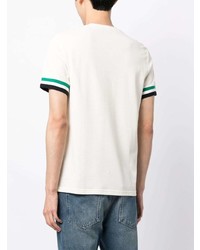 T-shirt à col rond brodé beige Fred Perry