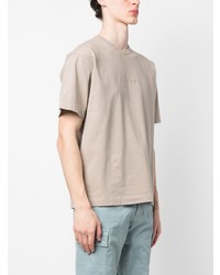 T-shirt à col rond brodé beige Stone Island