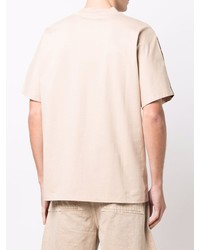 T-shirt à col rond brodé beige Jacquemus