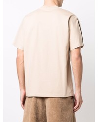 T-shirt à col rond brodé beige Jacquemus