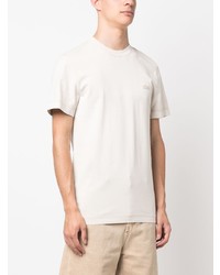 T-shirt à col rond brodé beige Lacoste