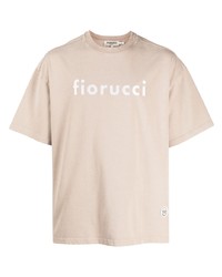 T-shirt à col rond brodé beige Fiorucci