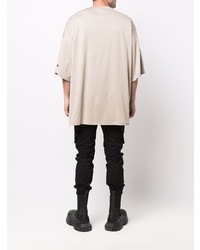 T-shirt à col rond brodé beige Rick Owens X Champion