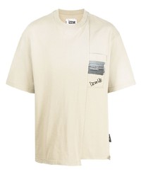 T-shirt à col rond brodé beige Izzue
