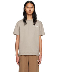 T-shirt à col rond brodé beige Li-Ning