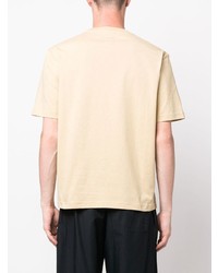 T-shirt à col rond brodé beige Lanvin