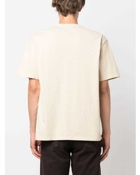 T-shirt à col rond brodé beige Each X Other