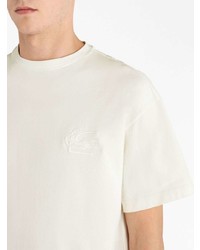 T-shirt à col rond brodé beige Etro