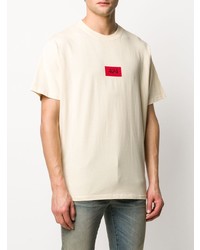 T-shirt à col rond brodé beige 424