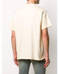 T-shirt à col rond brodé beige 424