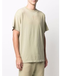 T-shirt à col rond brodé beige Fear Of God