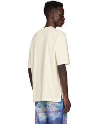 T-shirt à col rond brodé beige Ambush